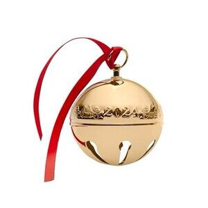 Wallace Gold Plate Annual Sleigh Bell Ornament 2024 35th Edition Collectible NIB